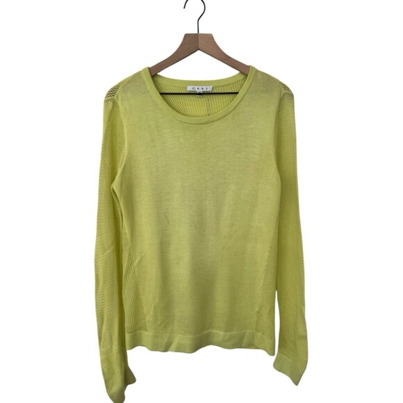 CAbi Sweaters - CAbi Lime Green/Yellow Open-Knit Pullover Sweater - Size M